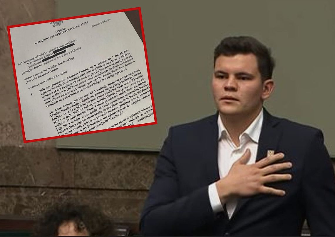 Sąd nakazał posłowi Gomole przeprosić Rożałowskiego - wyrok nieprawomocny