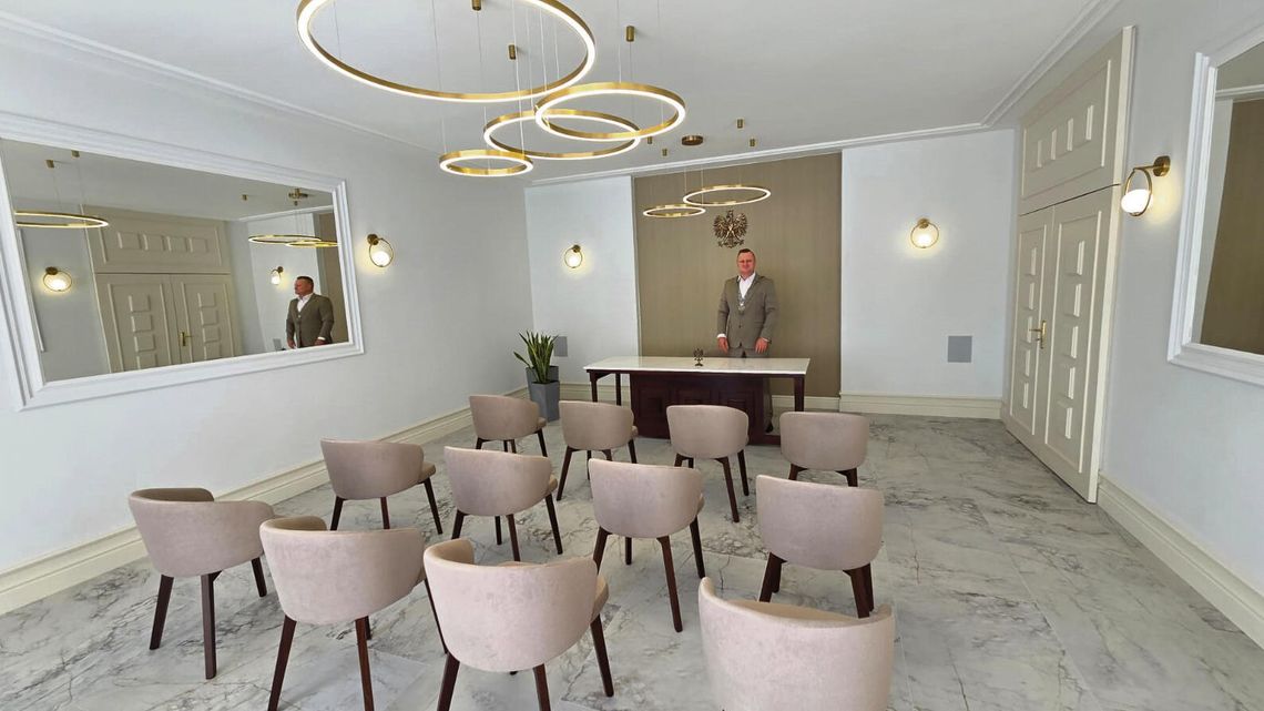 Sala ślubów w Strzeleczkach po wielkiej metamorfozie. Koniec klimatu lat 70., czas na nowy rozdział Odnowiona sala ślubów w Urzędzie Stanu Cywilnego w Strzeleczkach — nowe oświetlenie, dekoracje i odrestaurowane elementy historyczne.