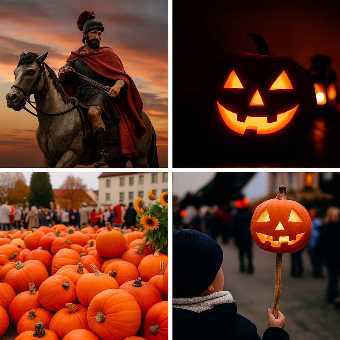 Święty Marcin i dynia na patyku Święty Marcin i dynia na patyku