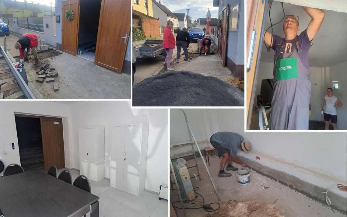 Tak mieszkańcy Ściborowic odmienili „Małą Straż” na zdjęciu Wyremontowany budynek Małej Straży w Ściborowicach po modernizacji wykonanej przez mieszkańców