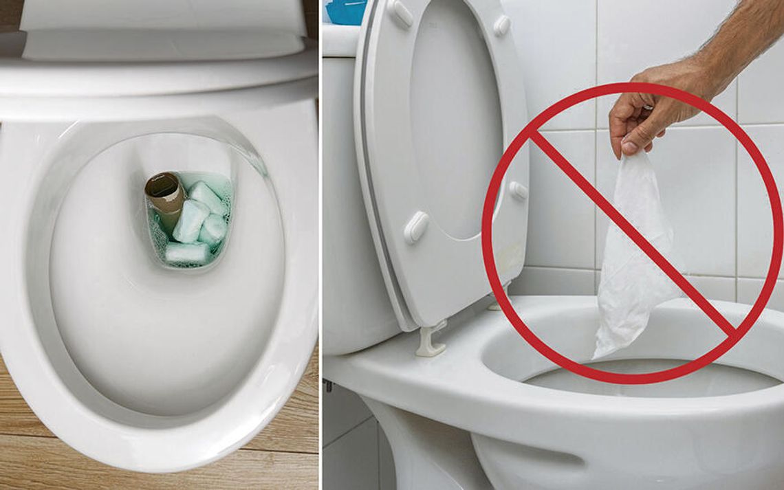 Zapchana kanalizacja i prace naprawcze – skutki wrzucania odpadów do toalety w Zdzieszowicach.