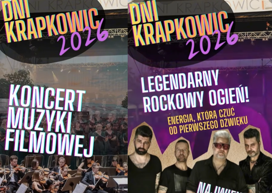 Scena plenerowa podczas Dni Krapkowic z publicznością i koncertami w centrum miasta.