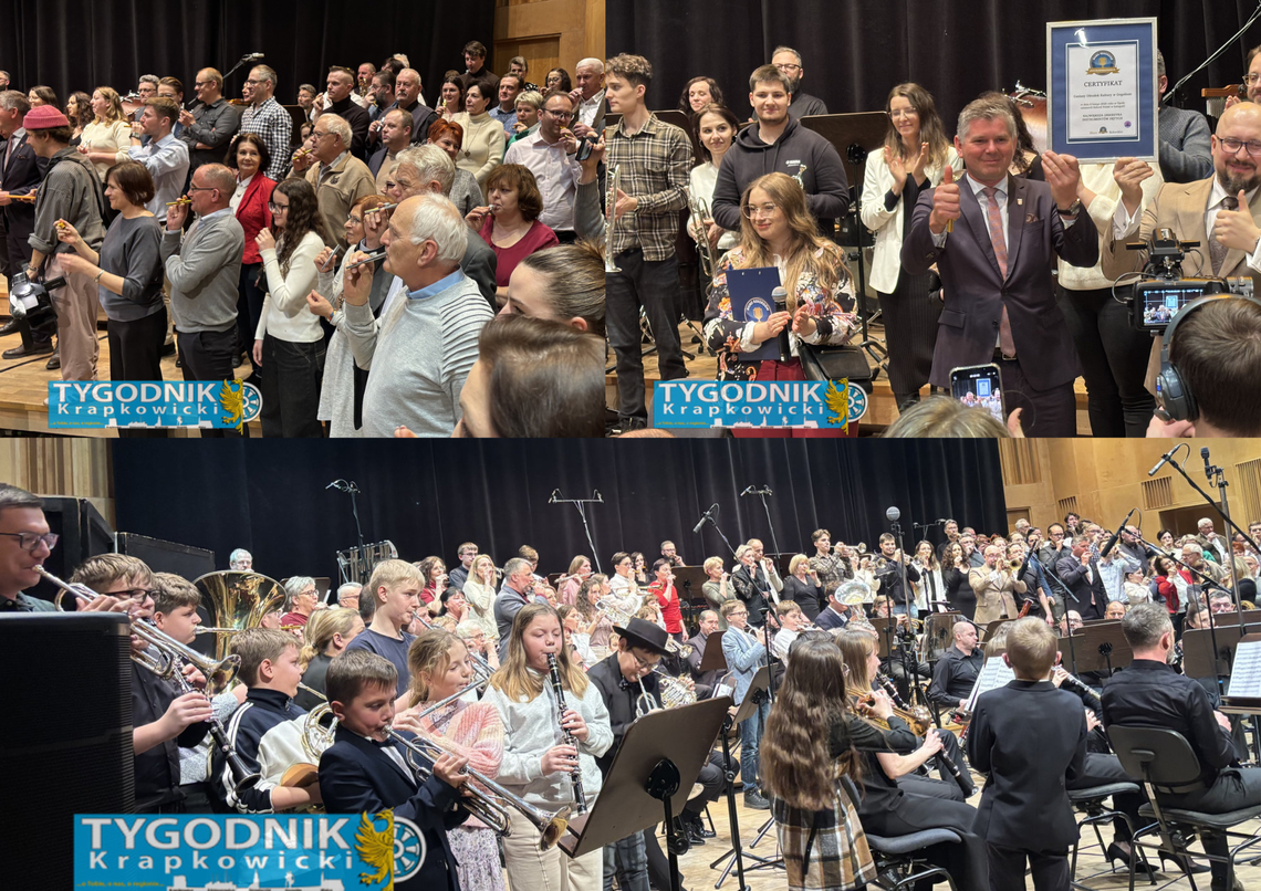 159 muzyków i uczestników na scenie Filharmonii Opolskiej im. Józefa Elsnera podczas rekordowego wykonania „Poszła Karolinka do Gogolina” Tygodnik Krapkowicki"