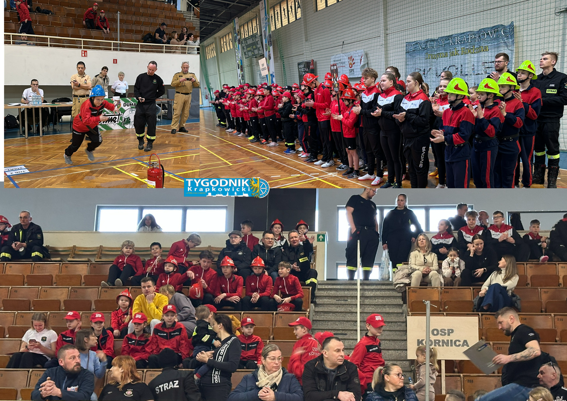 Młodzi strażacy rywalizują w Halowych Młodzieżowych Zawodach Sportowo-Pożarniczych w Krapkowicach