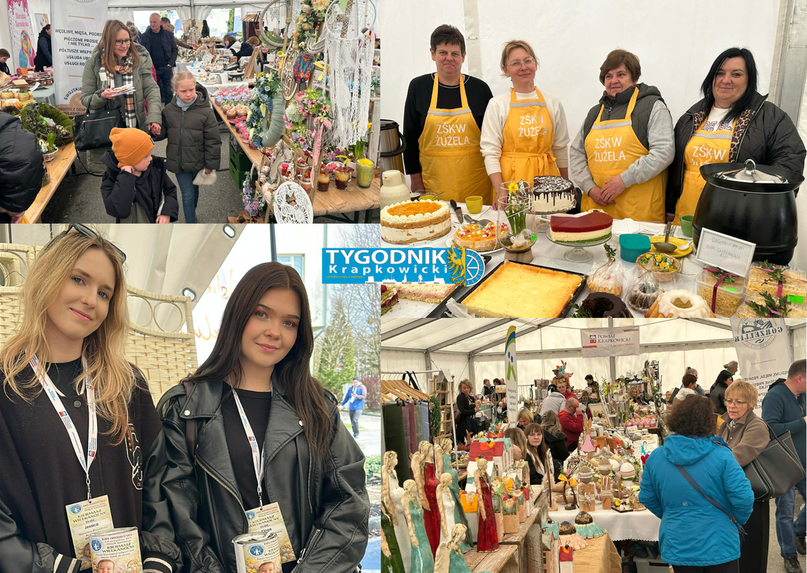 Stoisko z rękodziełem i regionalnymi produktami podczas Środy Żurowej i Kiermaszu Wielkanocnego w Krapkowicach