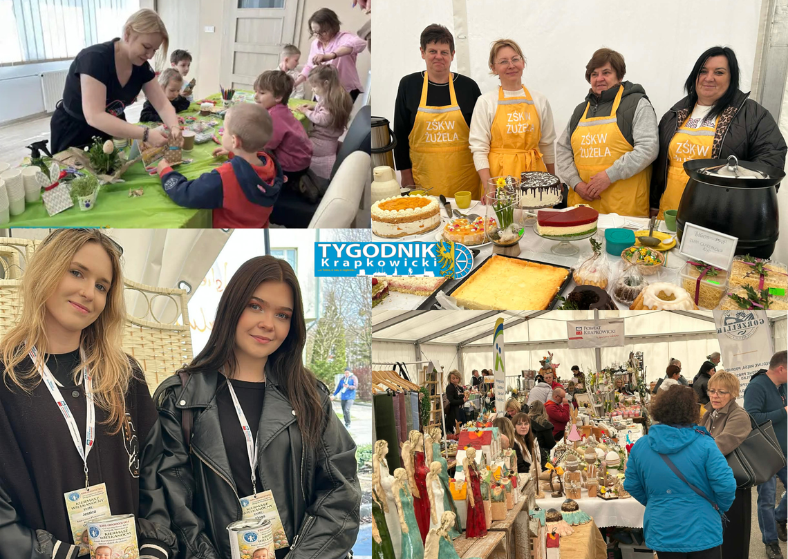 Stoisko z rękodziełem i regionalnymi produktami podczas Środy Żurowej i Kiermaszu Wielkanocnego w Krapkowicach