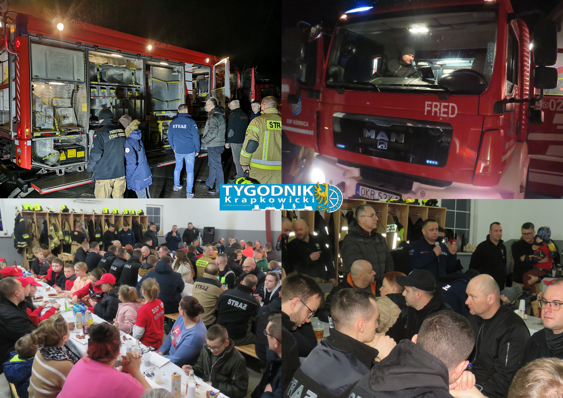 Nowy samochód ratownictwa technicznego „Fred” podczas uroczystego powitania w OSP Kórnica.