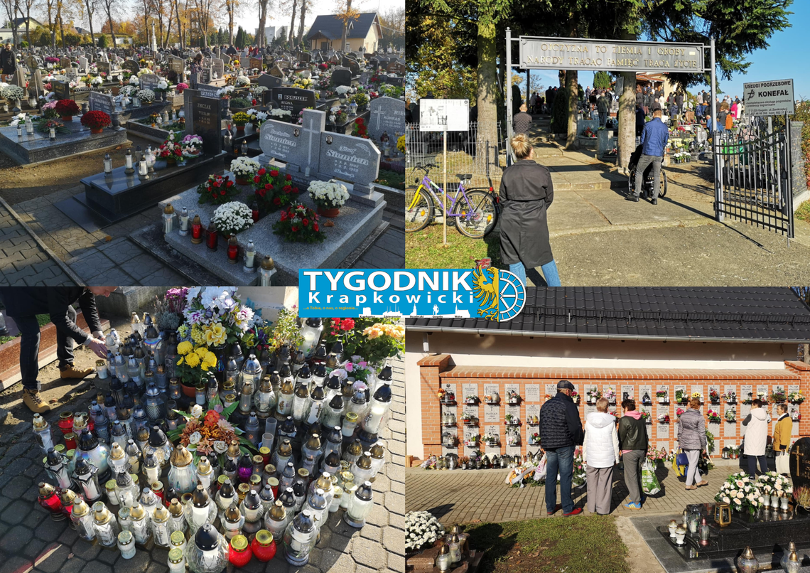 NA ZDJĘCIU Mieszkańcy powiatu krapkowickiego odwiedzają groby bliskich na słonecznym cmentarzu w Dniu Wszystkich Świętych 2025
