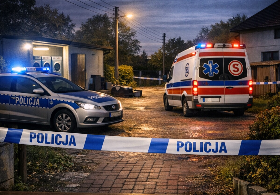 Miejsce zdarzenia w Żyrowej przy ulicy Ogrodowej, gdzie znaleziono ciało mężczyzny i prowadzono akcję ratunkową