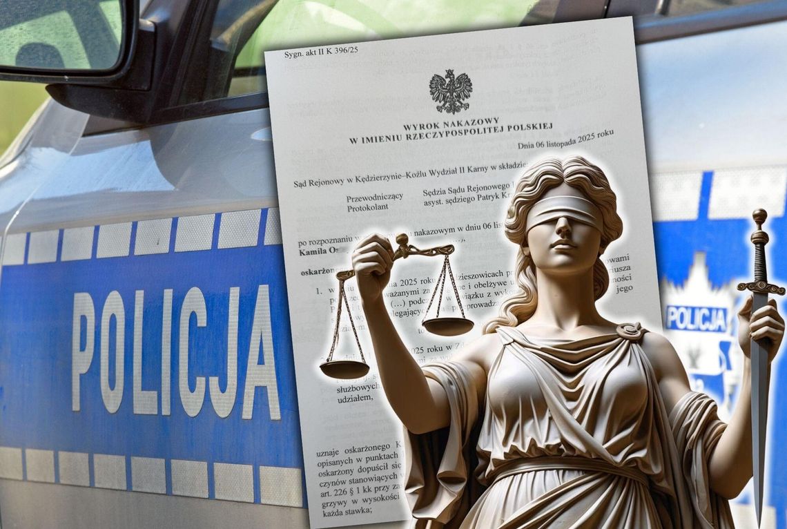 Policjanci podczas interwencji na ulicy Nowej w Zdzieszowicach, miejsce zdarzenia z 11 sierpnia 2025 roku