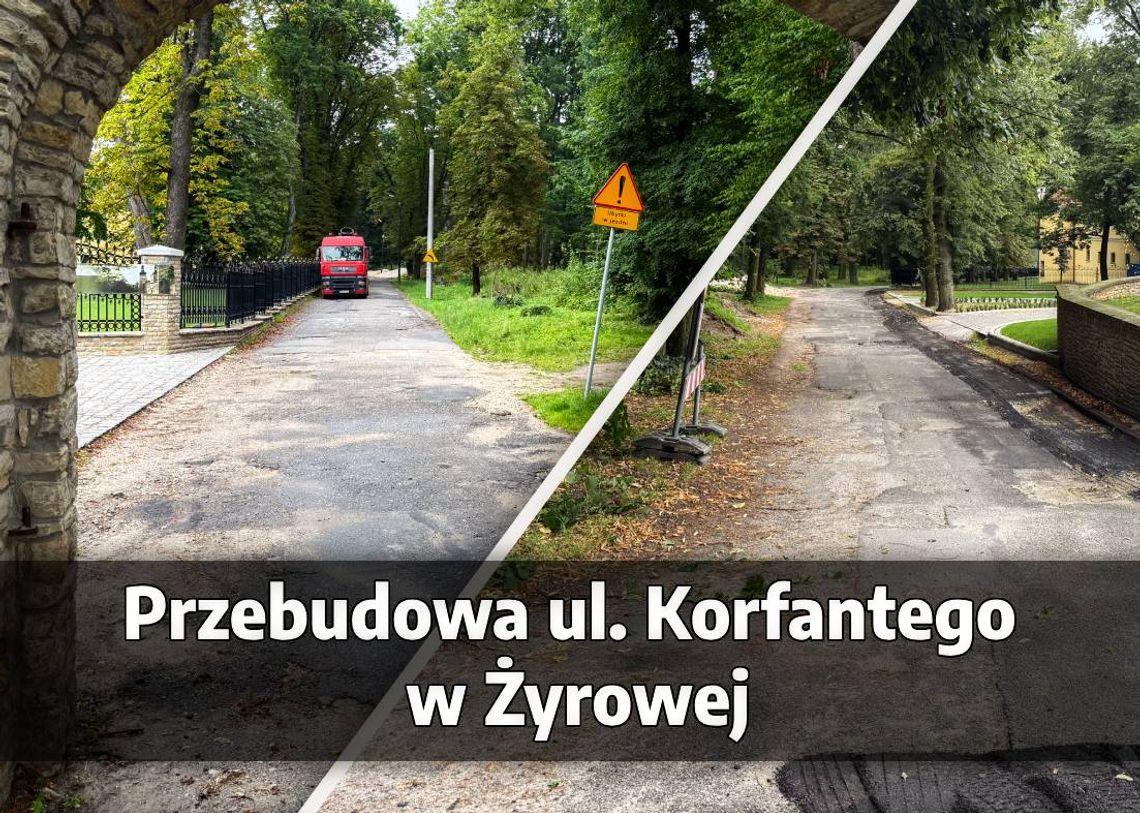 Żyrowa: rusza przebudowa ulicy Korfantego – droga zamknięta do listopada 2025