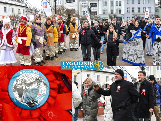 [GALERIA ZDJĘĆ] Polonez Maturzystów Krapkowice 2026 – hejnał z baszty, dzieci i abiturienci na Rynku